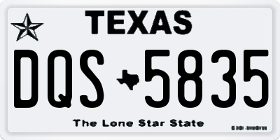 TX license plate DQS5835