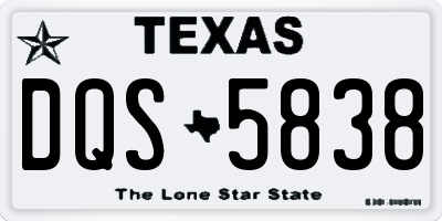 TX license plate DQS5838