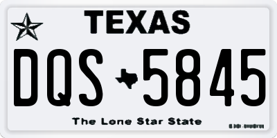 TX license plate DQS5845