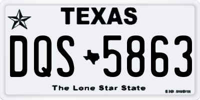 TX license plate DQS5863