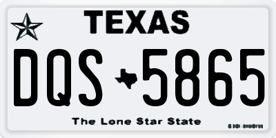 TX license plate DQS5865