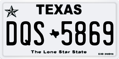 TX license plate DQS5869