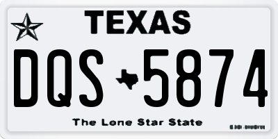 TX license plate DQS5874