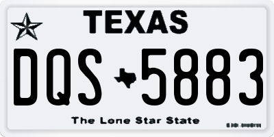 TX license plate DQS5883