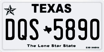 TX license plate DQS5890