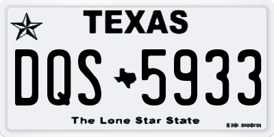 TX license plate DQS5933