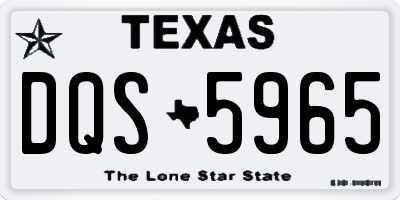 TX license plate DQS5965