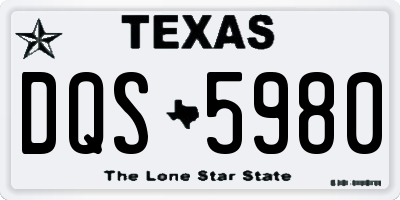 TX license plate DQS5980