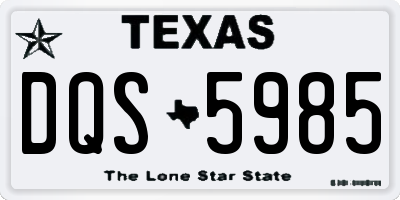 TX license plate DQS5985