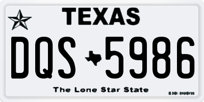 TX license plate DQS5986