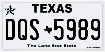 TX license plate DQS5989