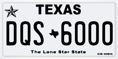 TX license plate DQS6000