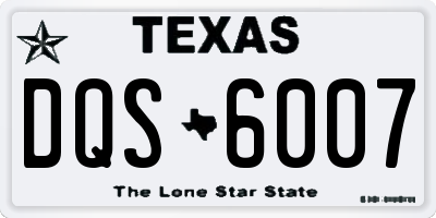 TX license plate DQS6007