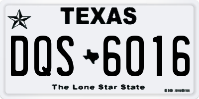 TX license plate DQS6016