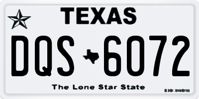 TX license plate DQS6072