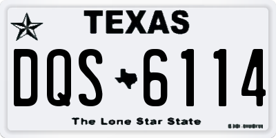 TX license plate DQS6114