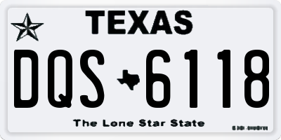 TX license plate DQS6118