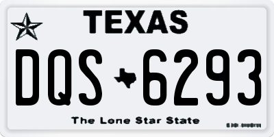 TX license plate DQS6293