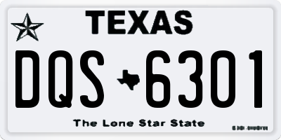 TX license plate DQS6301