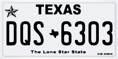 TX license plate DQS6303