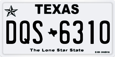TX license plate DQS6310