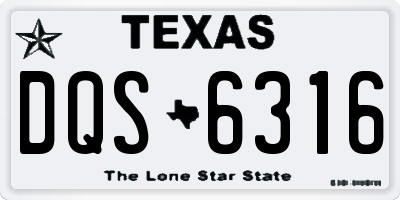 TX license plate DQS6316