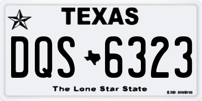 TX license plate DQS6323