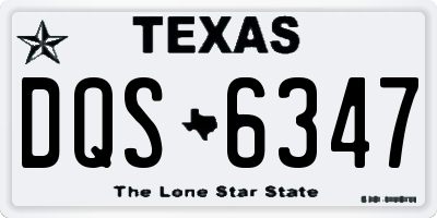 TX license plate DQS6347