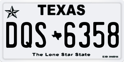 TX license plate DQS6358