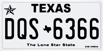 TX license plate DQS6366