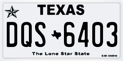 TX license plate DQS6403