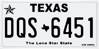 TX license plate DQS6451