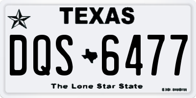 TX license plate DQS6477