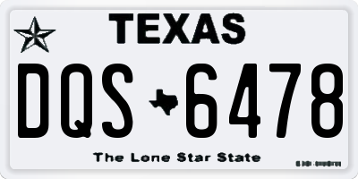 TX license plate DQS6478