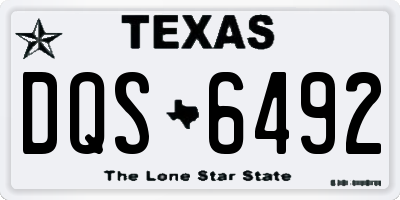 TX license plate DQS6492