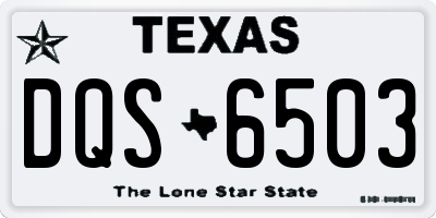TX license plate DQS6503