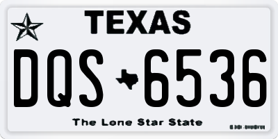 TX license plate DQS6536