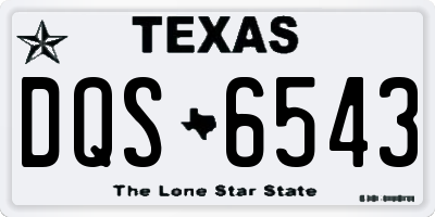 TX license plate DQS6543