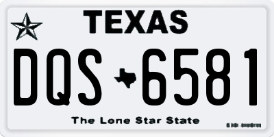 TX license plate DQS6581