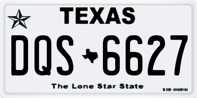 TX license plate DQS6627