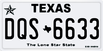 TX license plate DQS6633