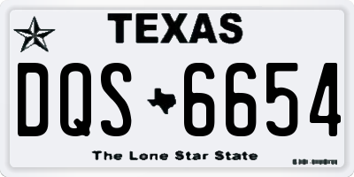 TX license plate DQS6654
