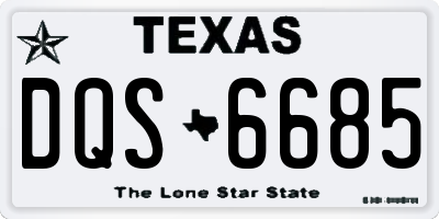 TX license plate DQS6685