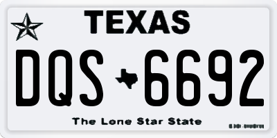 TX license plate DQS6692