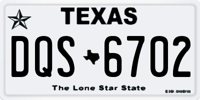 TX license plate DQS6702