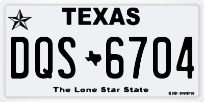 TX license plate DQS6704