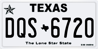 TX license plate DQS6720