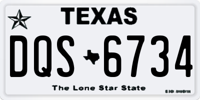 TX license plate DQS6734
