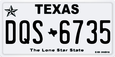 TX license plate DQS6735