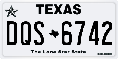 TX license plate DQS6742